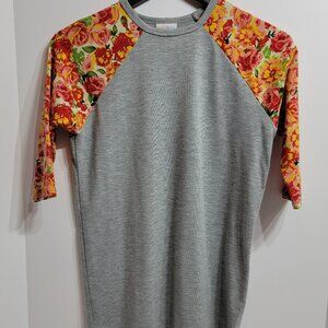LuLaRoe Girls Sloan Raglan 3/4 Sleeve Shirt Size 12